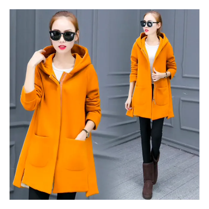 Long hooded coat fleece jacketJackets