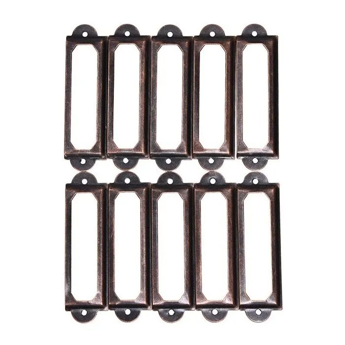 Antique brass furniture metal handle - frame label holder - 10 piecesFurniture
