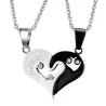 I Love You - heart - stainless steel pendant with necklace - 2 piecesNecklaces