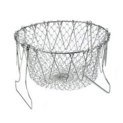 Foldable strainer - stainless steel mesh cooking basketKitchen