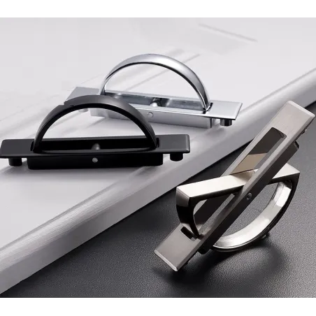 Hidden furniture handle with screws - stainless steelFurniture