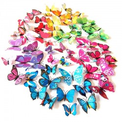 3D butterflies wall stickers - fridge magnets - 12 piecesWall stickers