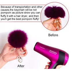 Sleeping baby doll - keychain with fur pompomKeyrings
