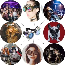 Steampunk & gothic glasses with rivets - vintage gogglesHalloween & Party
