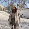 Fashionable wool winter coat with fur collarJackets
