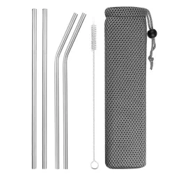 Reusable - stainless steel drinking straws - set with bagBar supply