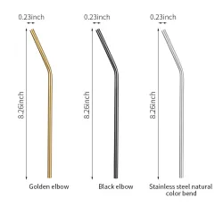 Reusable - stainless steel drinking straws - set with bagBar supply
