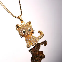 Crystal kitten - elegant necklaceNecklaces