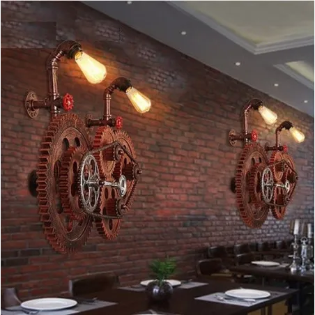 Loft style industrial gear - vintage wall light lampWall lights