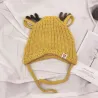 Winter hat with small reindeers horns & ears - knitted hat for kidsHats & caps